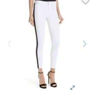 Claudie Pierlot Women' Side Stripe Skinny jeans white Size 40(Europe) size 8 USA